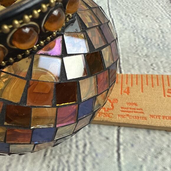 Partylite Global Fusion MOSAIC GLASS VOTIVE CANDLE HOLDER W/Candle Retired - Picture 8 of 12